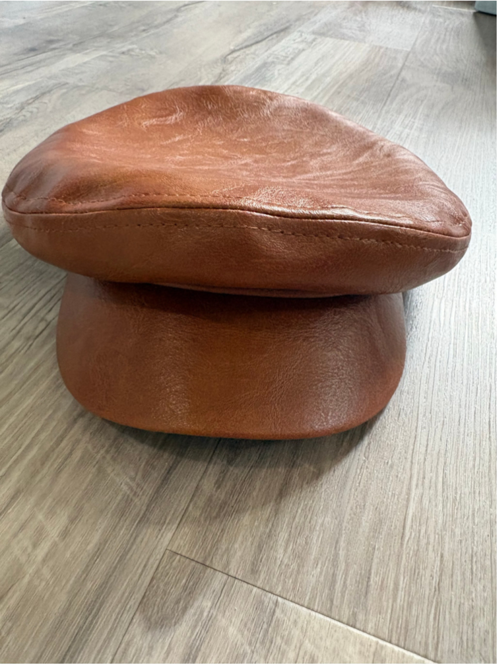 Brixton Fiddler Fisherman Cap Cognac Faux Leather